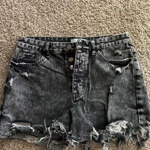 Black high rise shorts